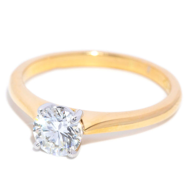 Nolsie HRD Certified 0.90 Carat Solitaire Diamond Ring 18ct Two Tone Gold Rings Imperial Jewellery 