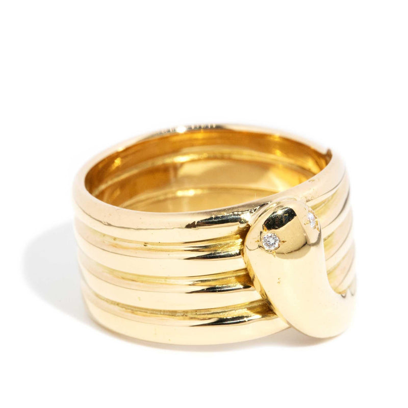 Nyoka 1895 Diamond Coiled Serpent Ring 18ct Gold