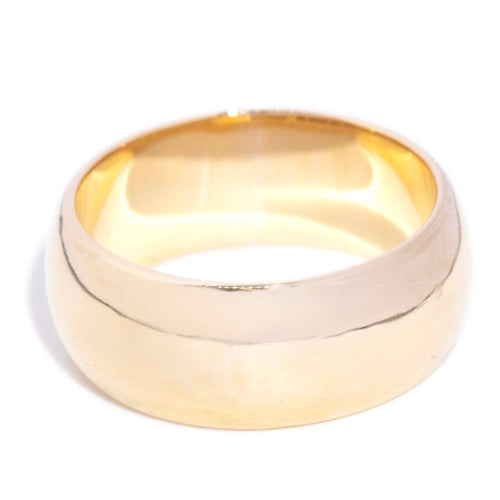 Nyssa Wide Curved Men's Wedding Band 9K Yellow Gold
