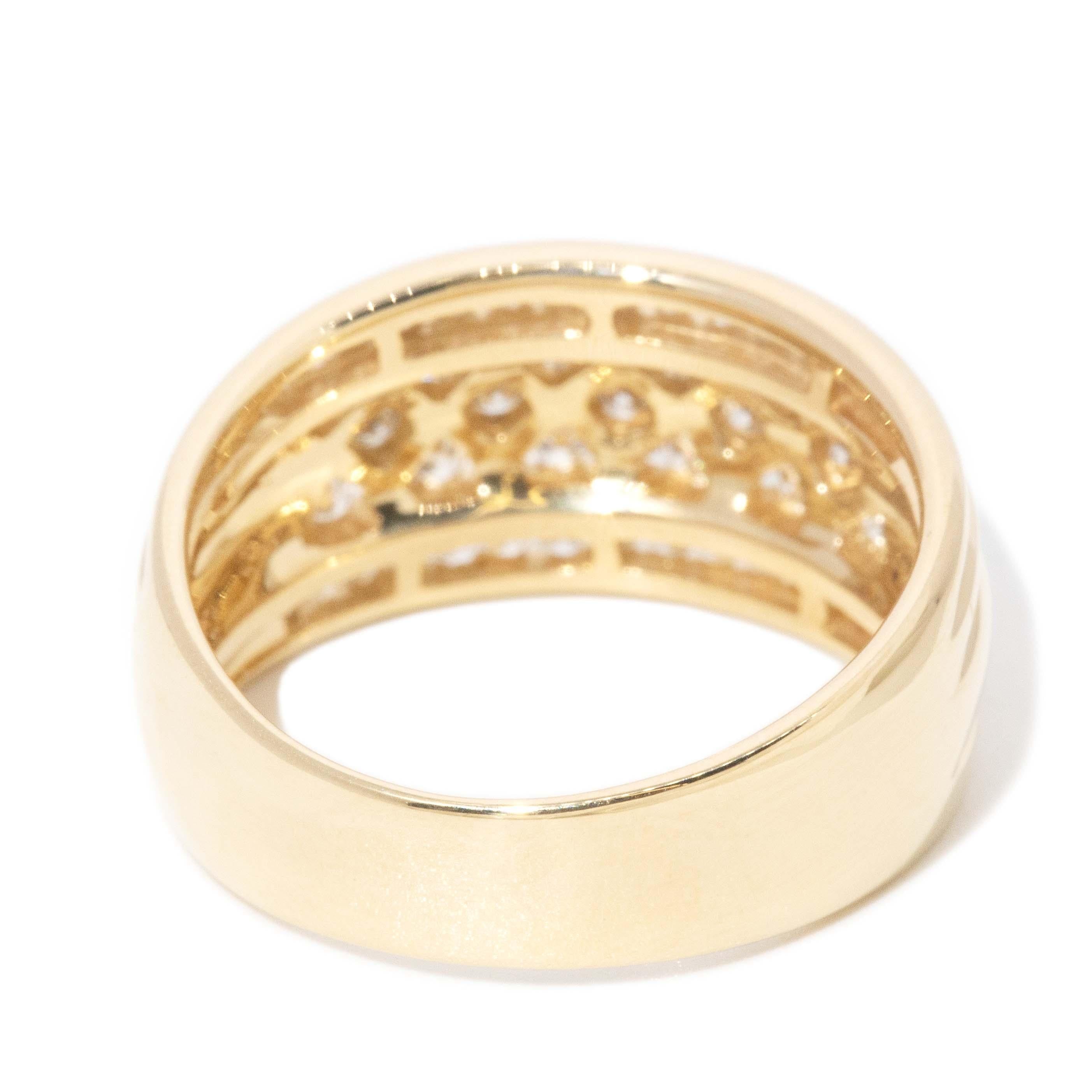 Vintage Circa 1990s 0.55ct Diamond Pleated Dress Ring 18 Carat Gold