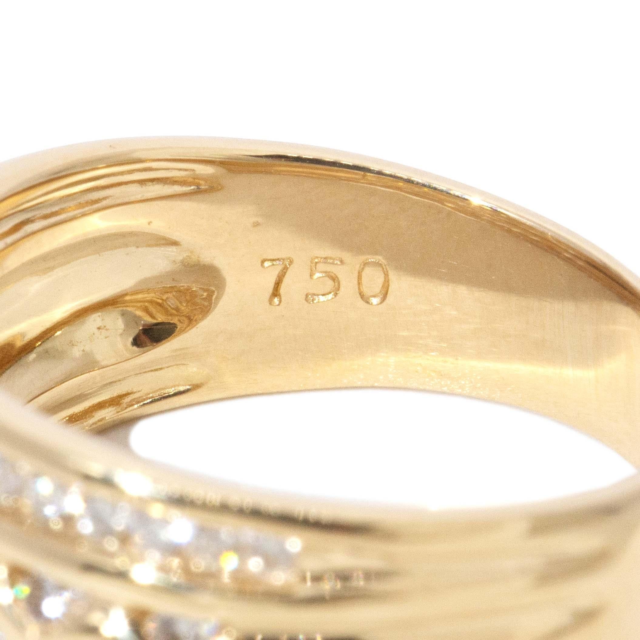 Vintage Circa 1990s 0.55ct Diamond Pleated Dress Ring 18 Carat Gold