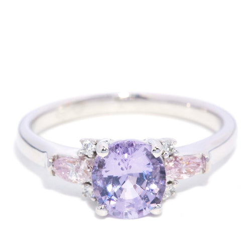 Odessa Lavender Spinel & Diamond Ring 18K White Gold