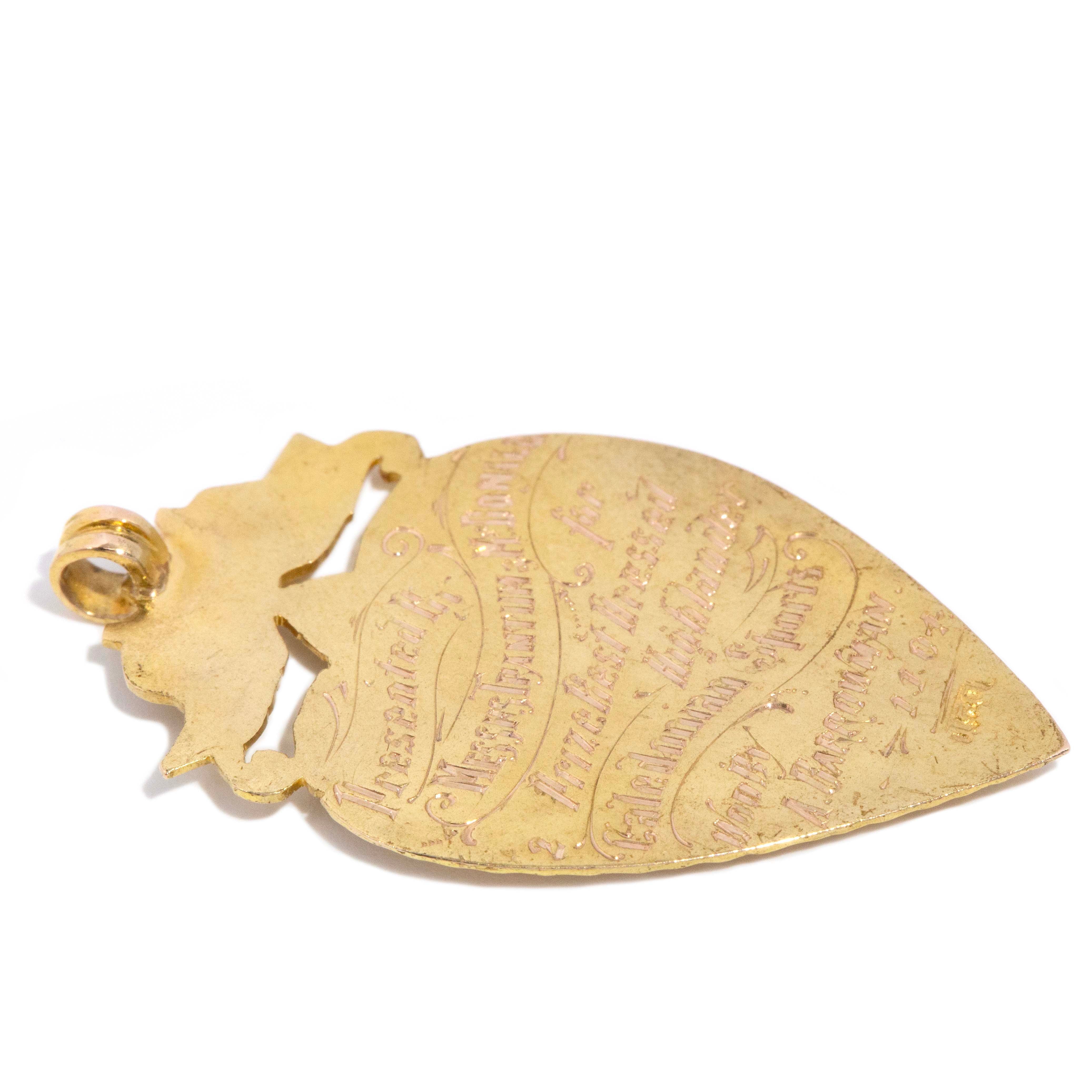 Odile 1904 Award Pendant 19ct Two Tone Gold Pendants/Necklaces Imperial Jewellery 
