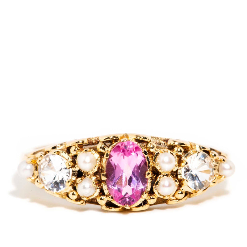 Olivia Tourmaline Topaz & Seed Pearl Ring 9ct Gold* DRAFT Rings Imperial Jewellery Imperial Jewellery - Hamilton 