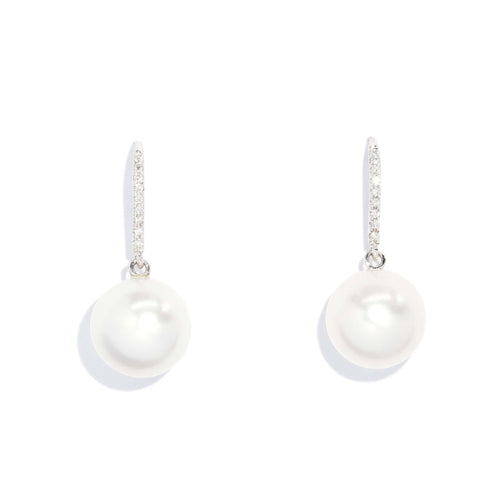 Onora South Sea Pearl & Diamond Earrings 18K White Gold
