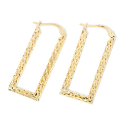 Vintage Circa 1990s Rectangular Lever Back Earrings 9 Carat Gold