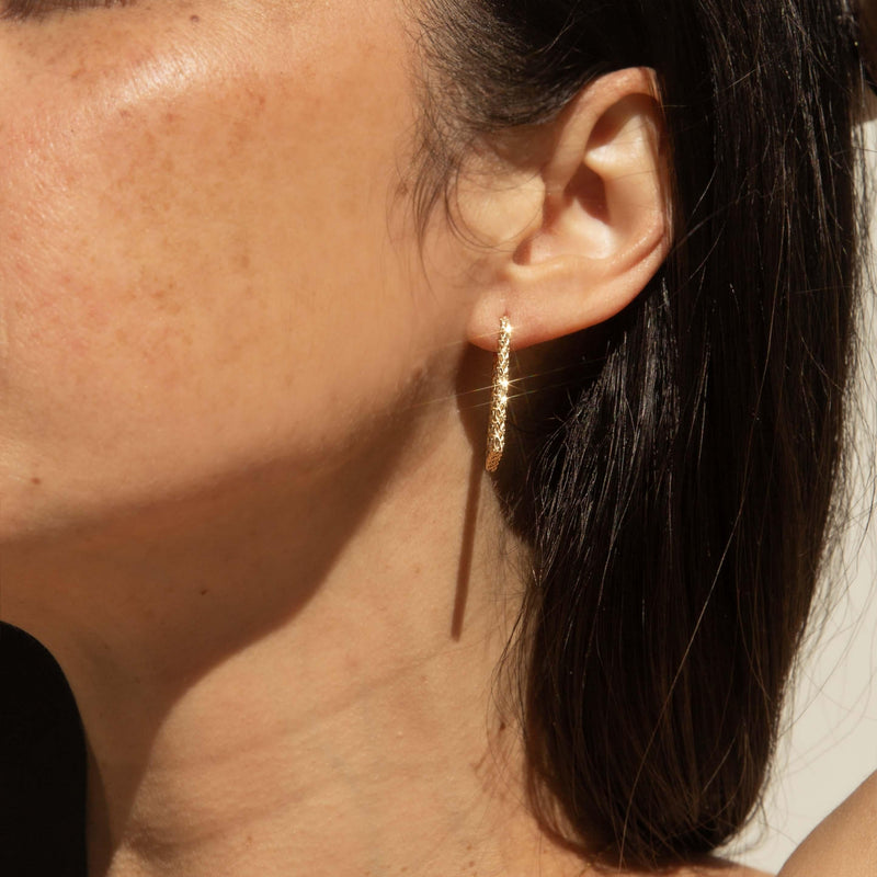Vintage Circa 1990s Rectangular Lever Back Earrings 9 Carat Gold