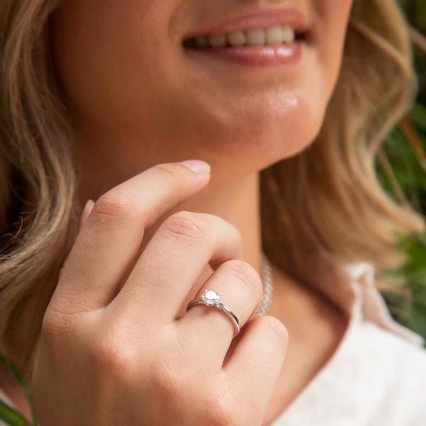 Orla Solitaire Diamond Ring 18ct White Gold Rings Imperial Jewellery 