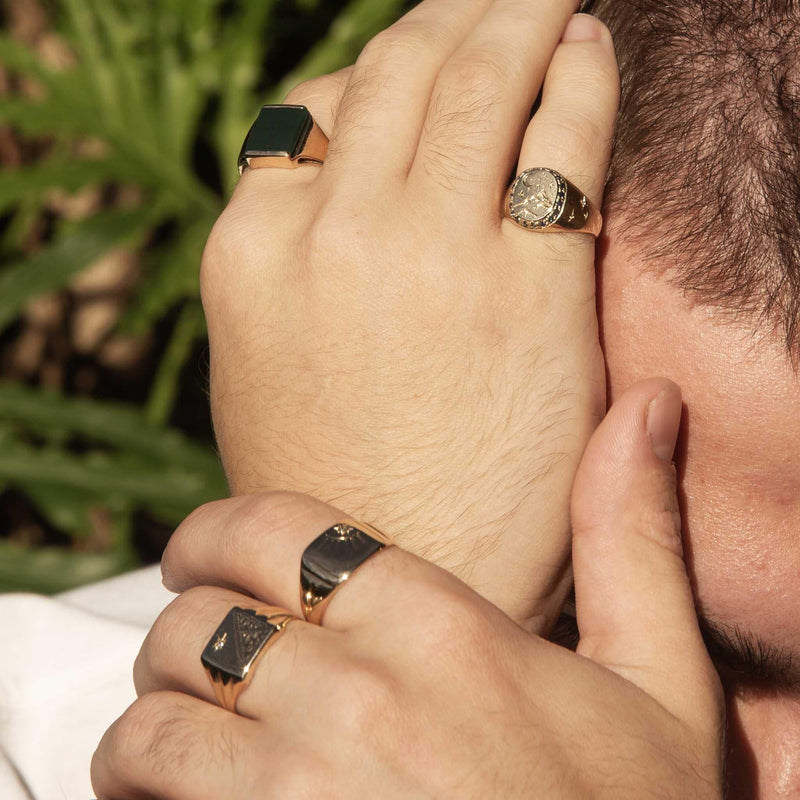 Orson 1970s Bloodstone Signet Ring 9ct Gold