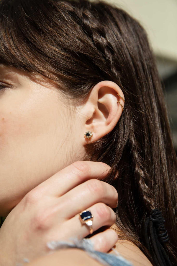 Paige 1980s Sapphire & Diamond Studs 18ct Gold