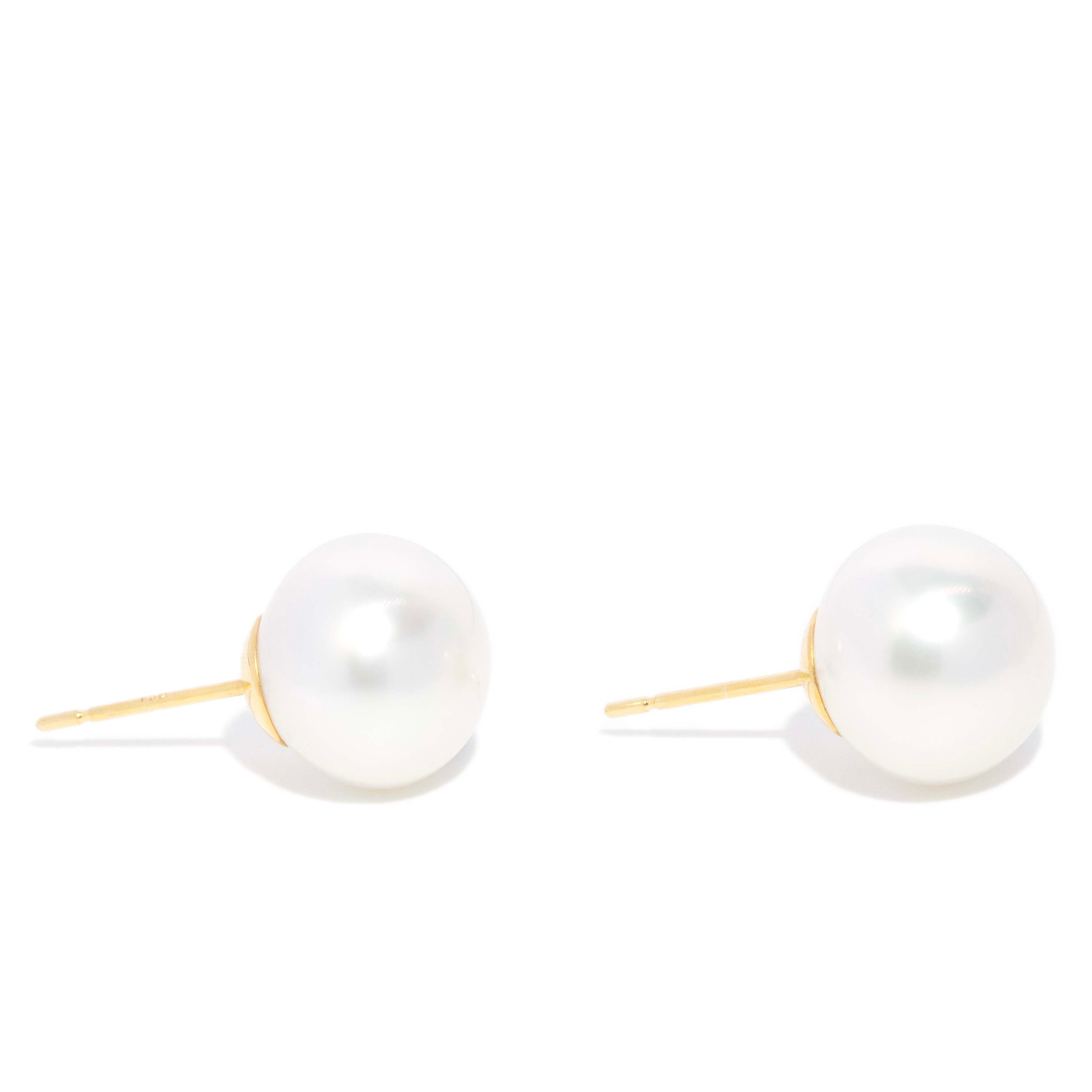 Paislee South Sea Pearl Studs 18ct Gold Earrings Imperial Jewellery 