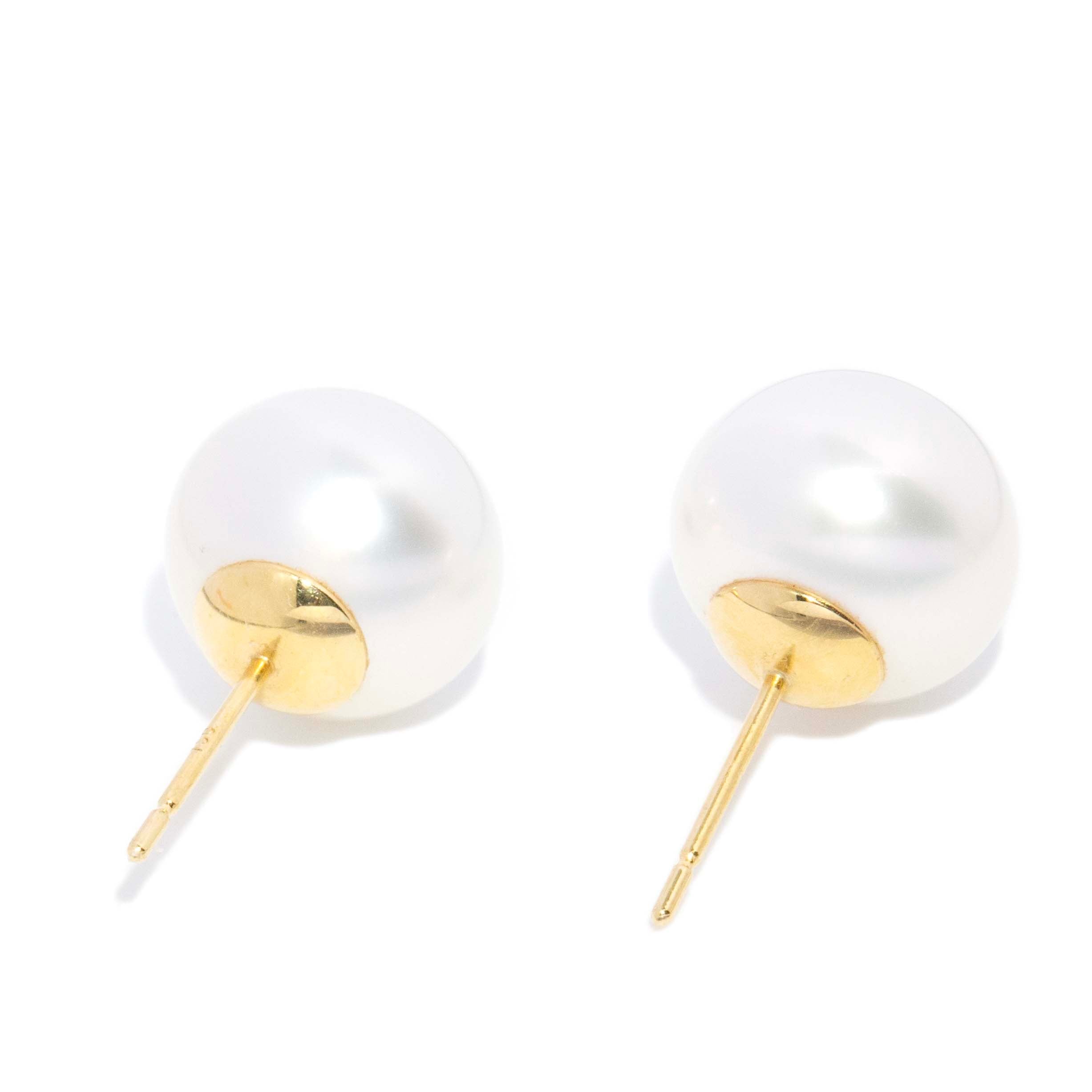 Paislee South Sea Pearl Studs 18ct Gold Earrings Imperial Jewellery 