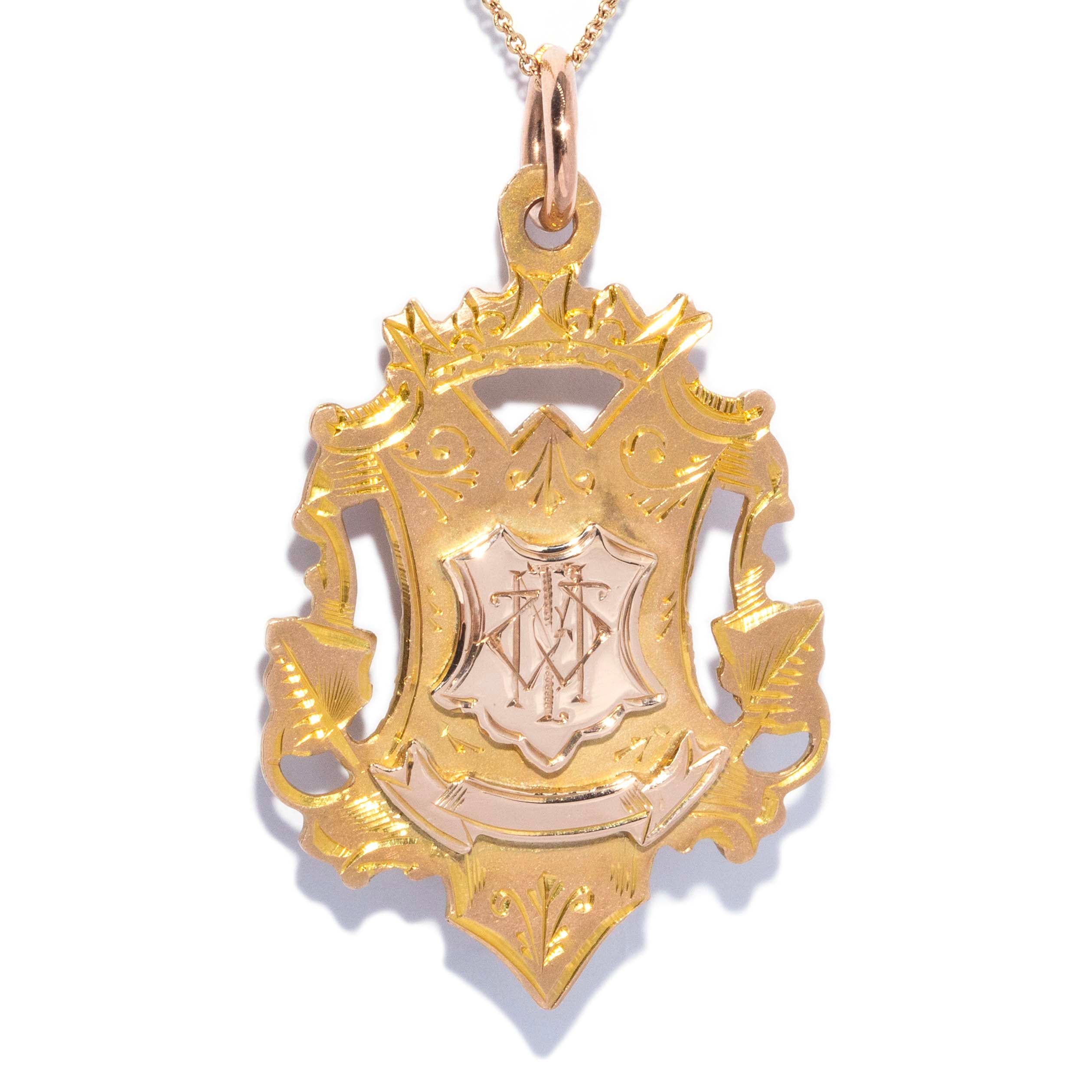 Palmerston 1906 Award Presentation Pendant 9ct Gold Pendants/Necklaces Imperial Jewellery 