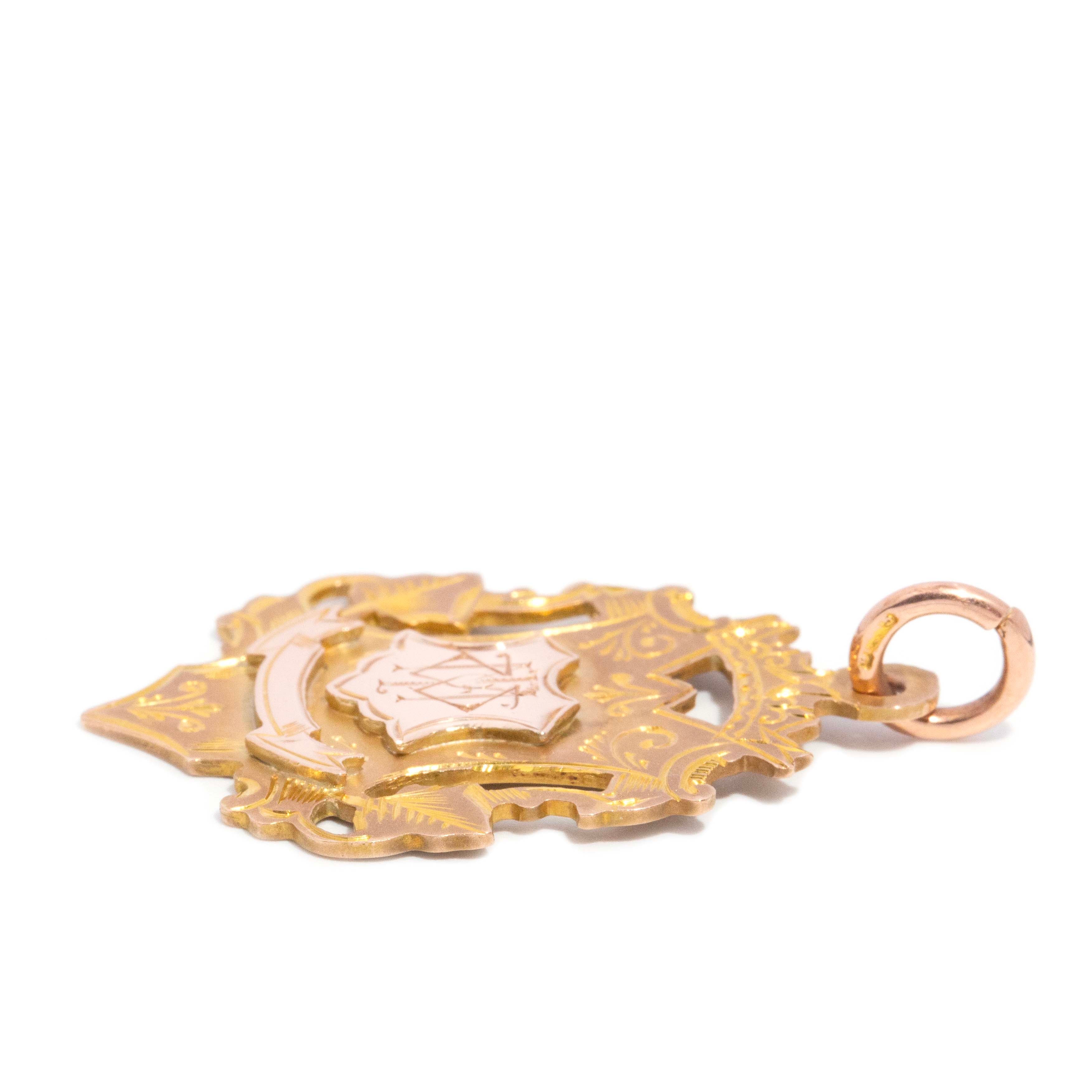 Palmerston 1906 Award Presentation Pendant 9ct Gold Pendants/Necklaces Imperial Jewellery 