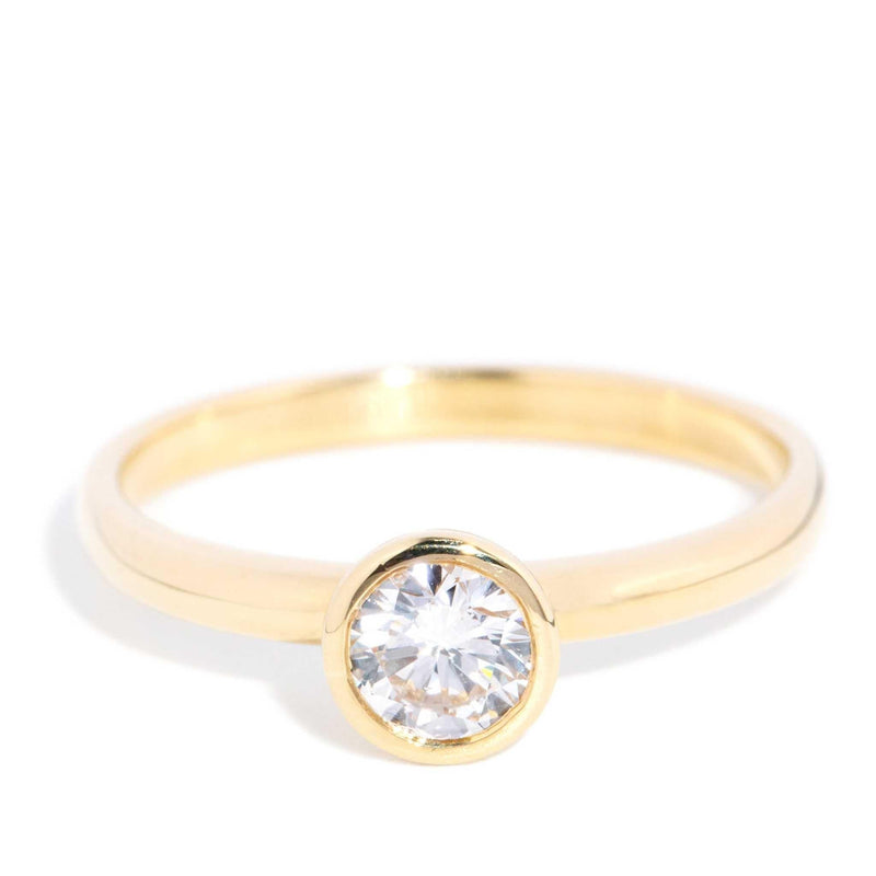 Contemporary Half Carat Diamond Solitaire Ring 18 Carat Gold