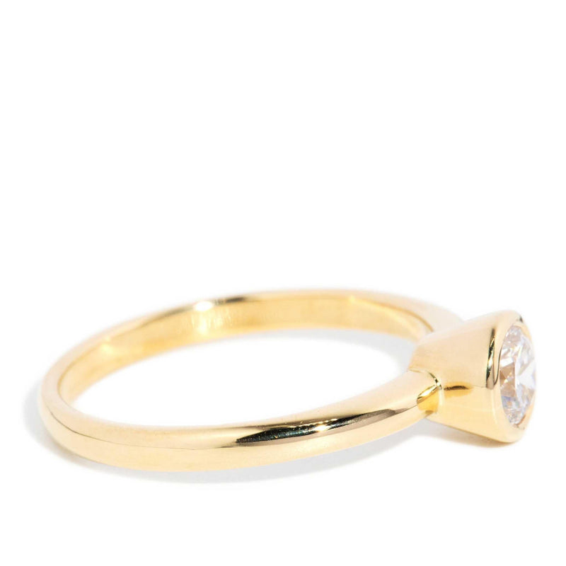 Contemporary Half Carat Diamond Solitaire Ring 18 Carat Gold