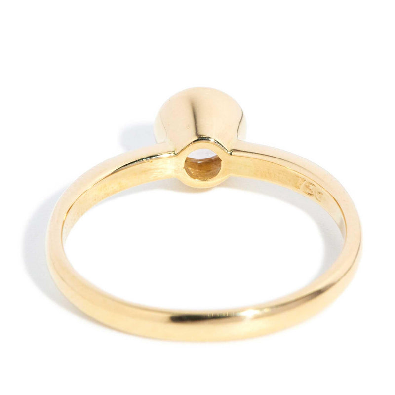Contemporary Half Carat Diamond Solitaire Ring 18 Carat Gold