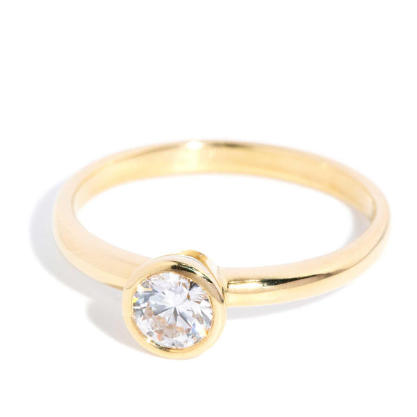 Contemporary Half Carat Diamond Solitaire Ring 18 Carat Gold