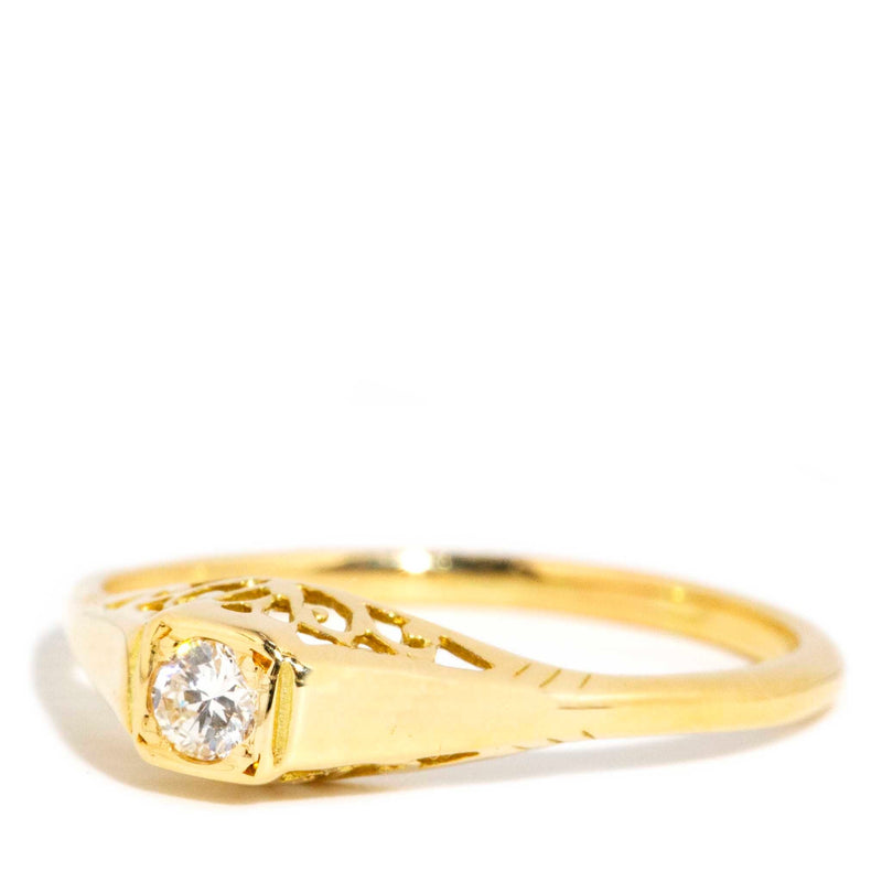 Paulina 1960s Diamond Filigree Ring 18ct Gold* DRAFT Rings Imperial Jewellery 