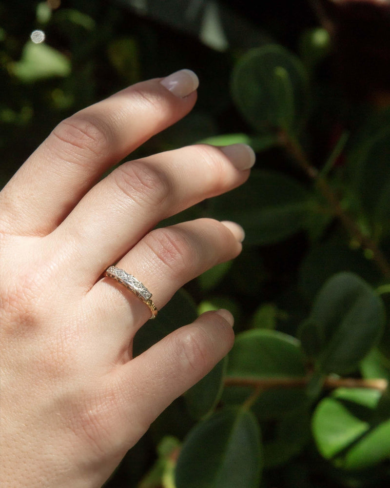 Vintage Circa 1950s Diamond Eternity Ring 18 Carat Yellow Gold Platinum