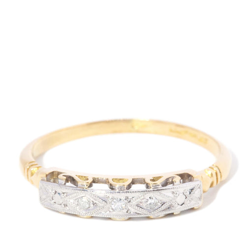 Peggy Diamond Filigree Dress Ring 18K Yellow Gold & Platinum
