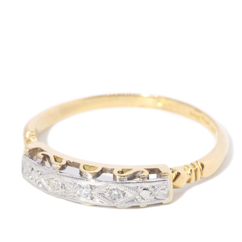 Vintage Circa 1950s Diamond Eternity Ring 18 Carat Yellow Gold Platinum