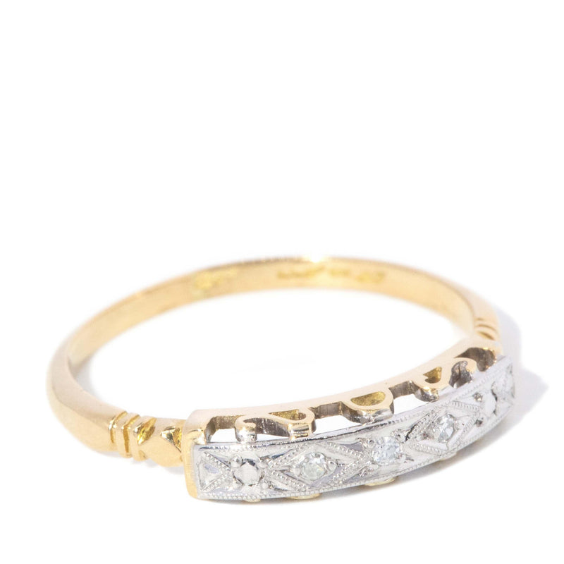 Vintage Circa 1950s Diamond Eternity Ring 18 Carat Yellow Gold Platinum