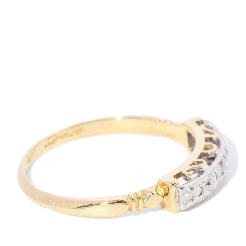 Vintage Circa 1950s Diamond Eternity Ring 18 Carat Yellow Gold Platinum