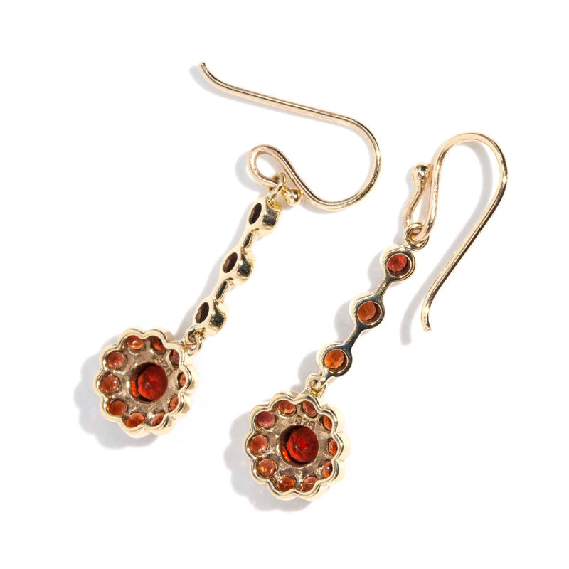Peggy Red Garnet Drop Style 9ct Gold Earrings* DRAFT Earrings Imperial Jewellery 