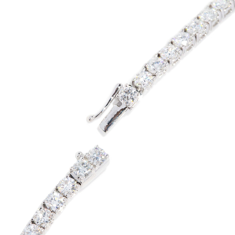 Contemporary Brilliant Diamond Riviere Necklace 18 Carat White Gold