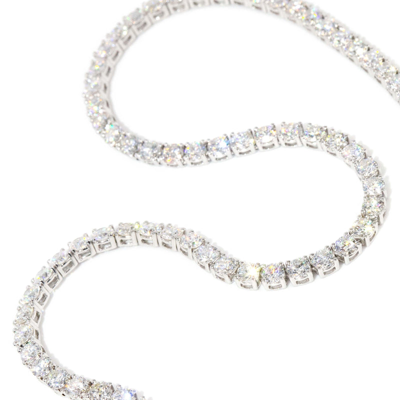 Contemporary Brilliant Diamond Riviere Necklace 18 Carat White Gold