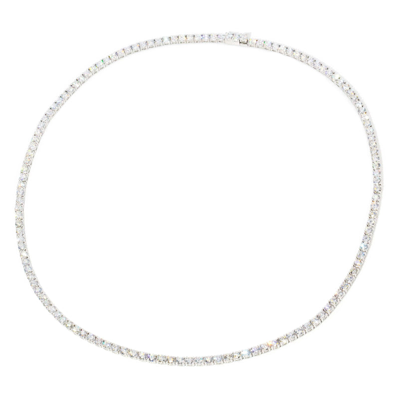 Contemporary Brilliant Diamond Riviere Necklace 18 Carat White Gold