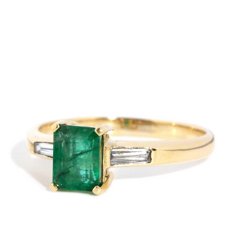 Petra 1.04 Carat Emerald & Diamond Three Stone Ring 18ct Gold