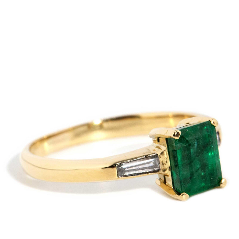 Petra 1.04 Carat Emerald & Diamond Three Stone Ring 18ct Gold