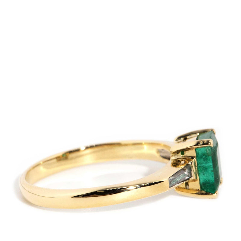 Petra 1.04 Carat Emerald & Diamond Three Stone Ring 18ct Gold