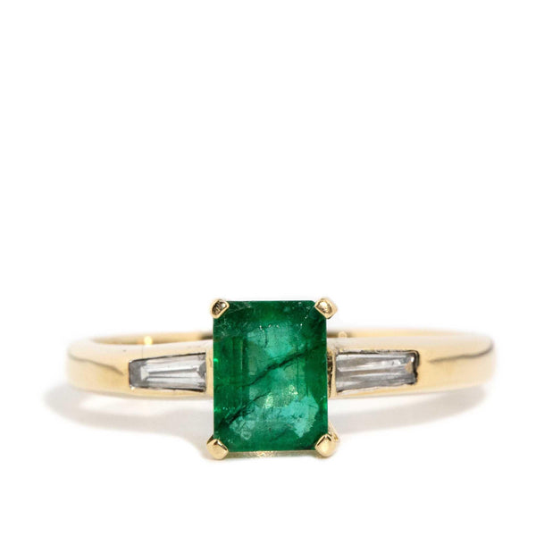 Petra 1.04 Carat Emerald & Diamond Three Stone Ring 18ct Gold
