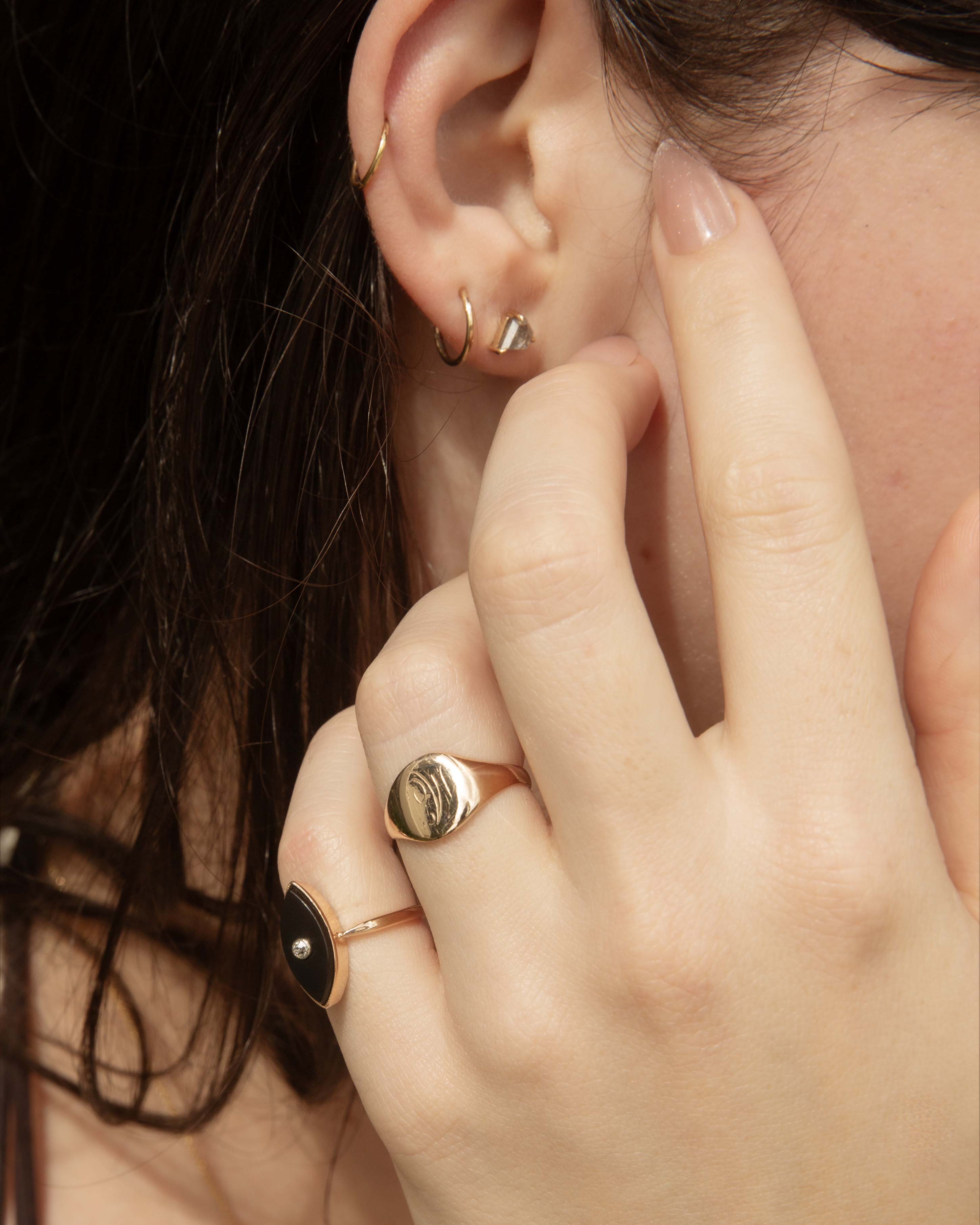 Petra Salt & Pepper Kite Cut Diamond Studs 9ct Gold Earrings Imperial Jewellery 