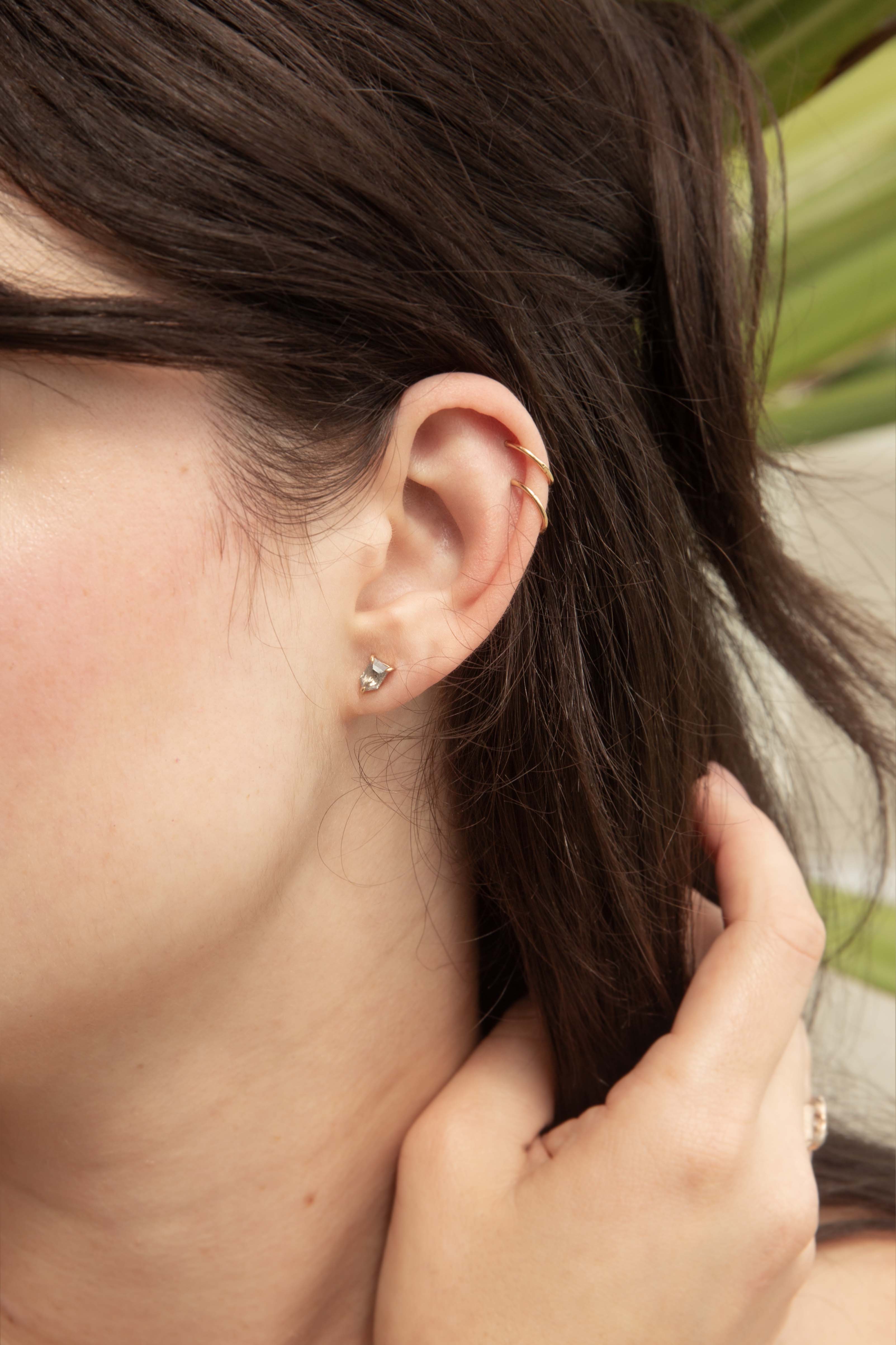 Petra Salt & Pepper Kite Cut Diamond Studs 9ct Gold Earrings Imperial Jewellery 