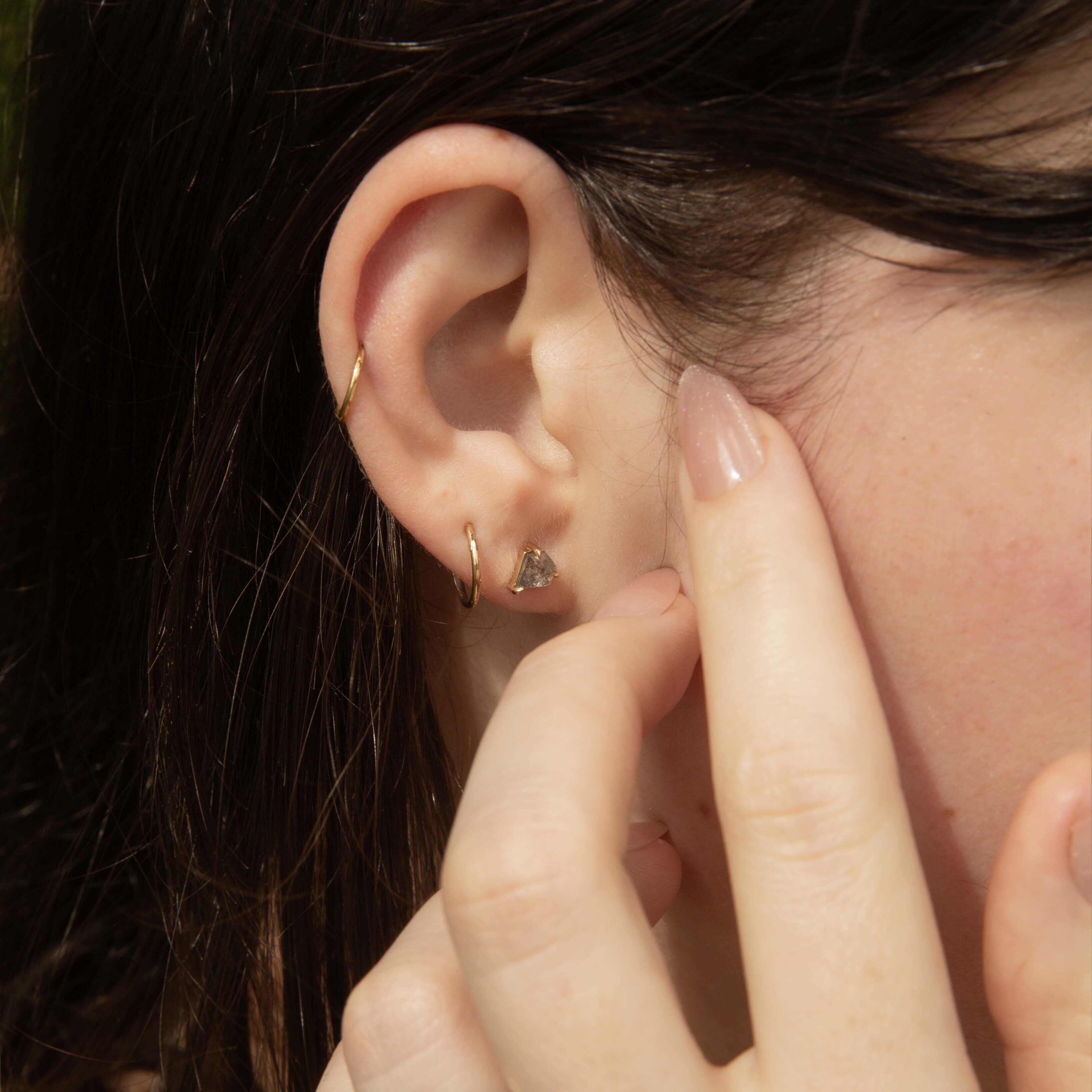 Petra Salt & Pepper Kite Cut Diamond Studs 9ct Gold Earrings Imperial Jewellery 