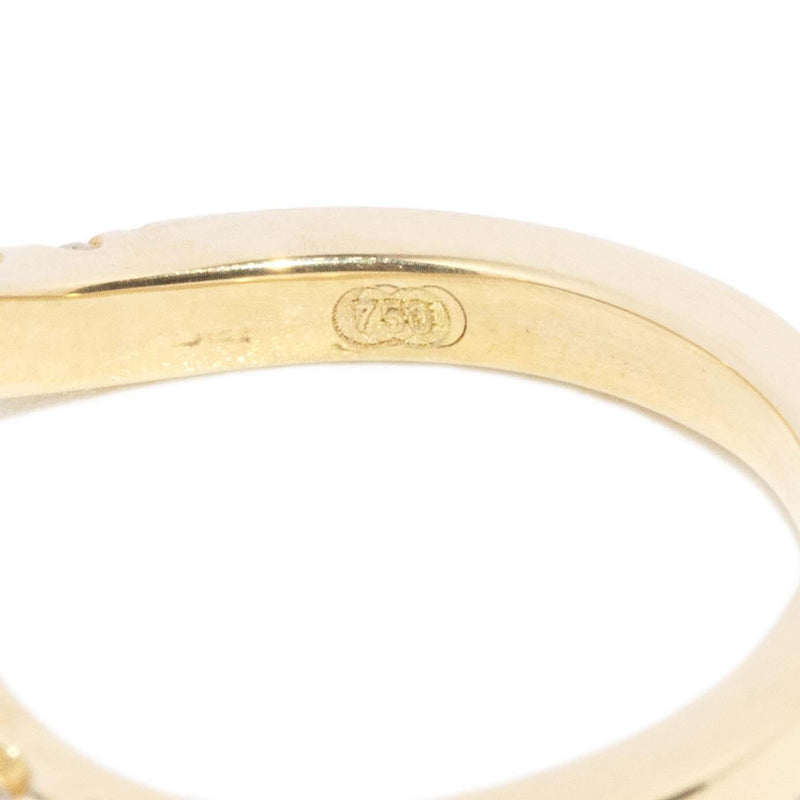 Contemporary Diamond Chevron Ring 18 Carat Yellow Gold
