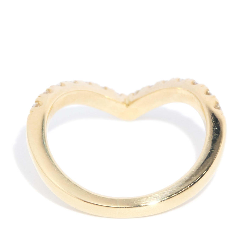 Contemporary Diamond Chevron Ring 18 Carat Yellow Gold