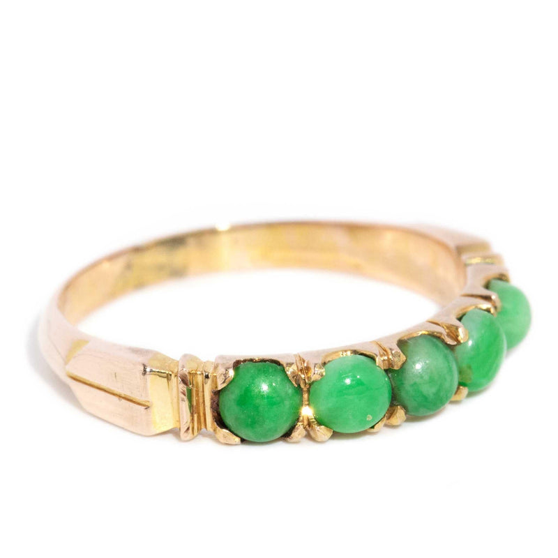 Pippa 1970s Jade Cabochon Ring 14ct Gold