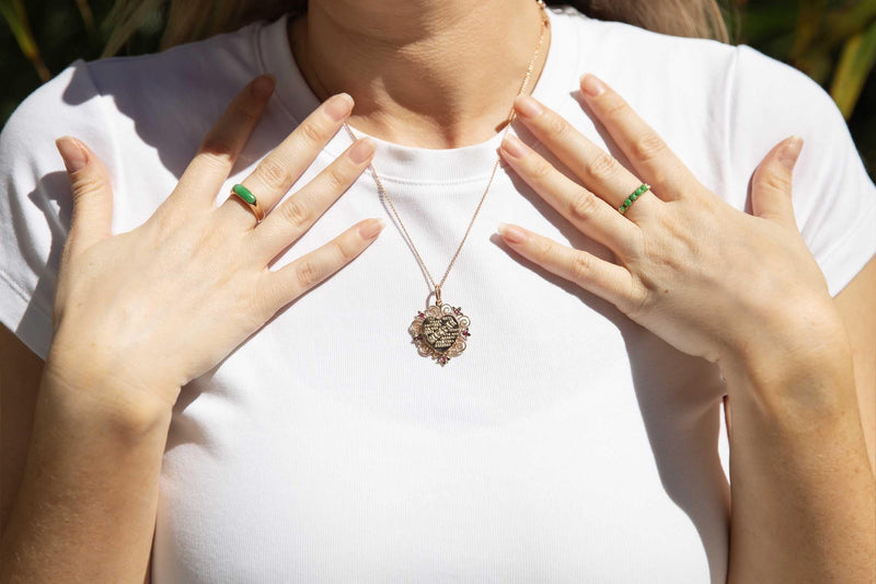Pippa 1970s Jade Cabochon Ring 14ct Gold