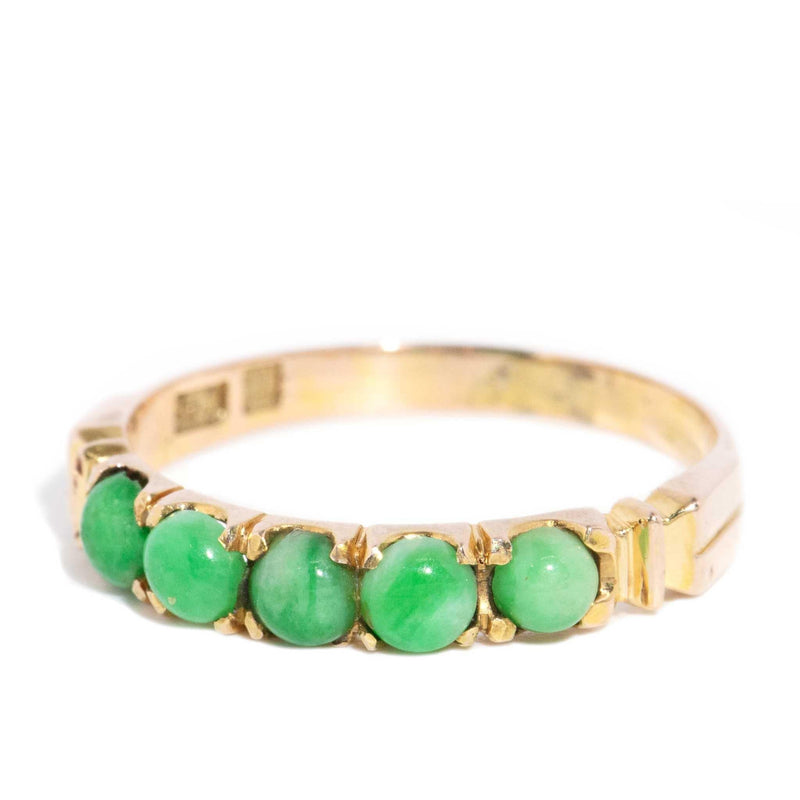 Pippa 1970s Jade Cabochon Ring 14ct Gold