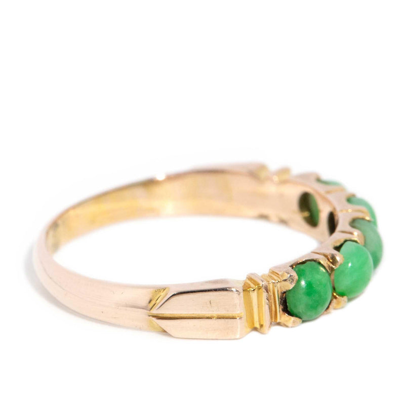 Pippa 1970s Jade Cabochon Ring 14ct Gold
