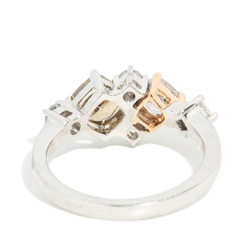 Porsha Light Pink & Cognac Diamond Ring 18ct Gold