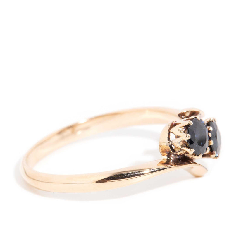 Primrose 1950s Blue Sapphire Toi Et Moi Ring 18ct Rose Gold