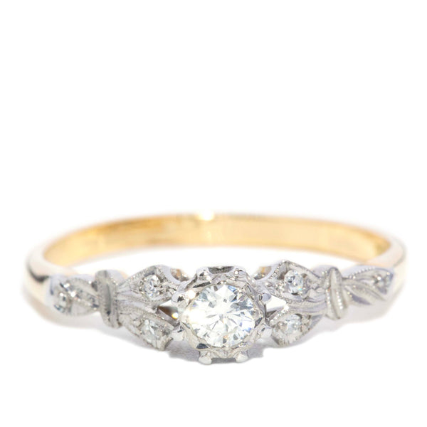 Primrose 1950s Diamond Ring 18ct Yellow Gold Rings Imperial Jewellery 