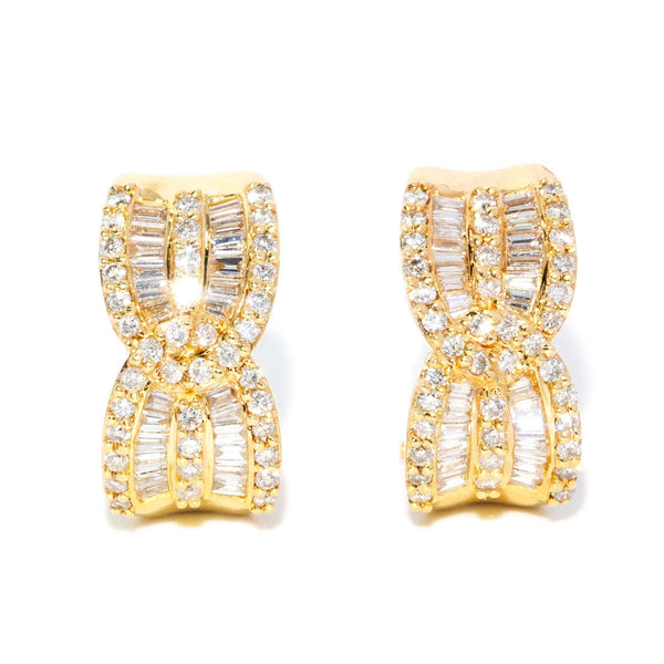 Priya Diamond Omega Clip Earrings 18ct Gold Earrings Imperial Jewellery 