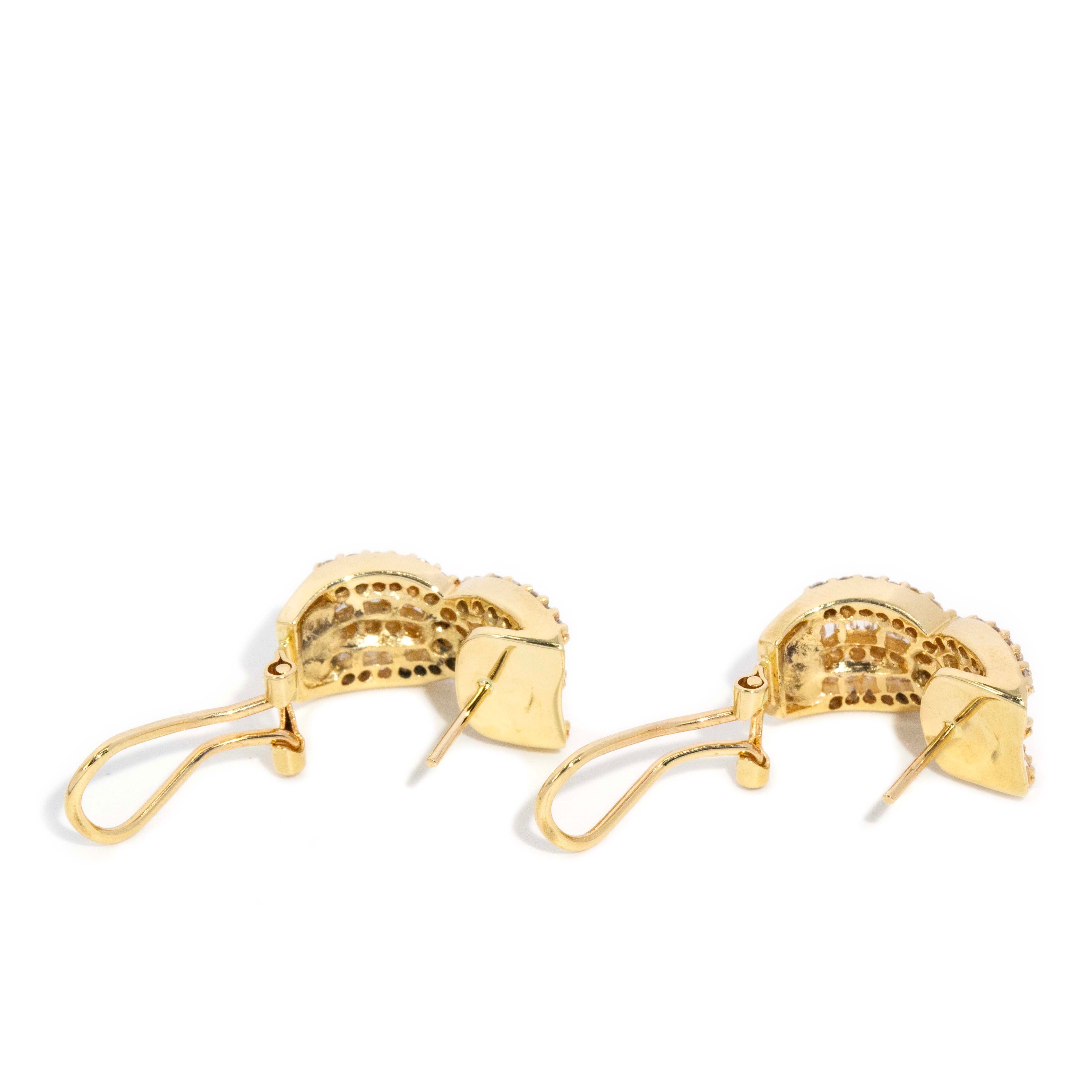 Priya Diamond Omega Clip Earrings 18ct Gold Earrings Imperial Jewellery 